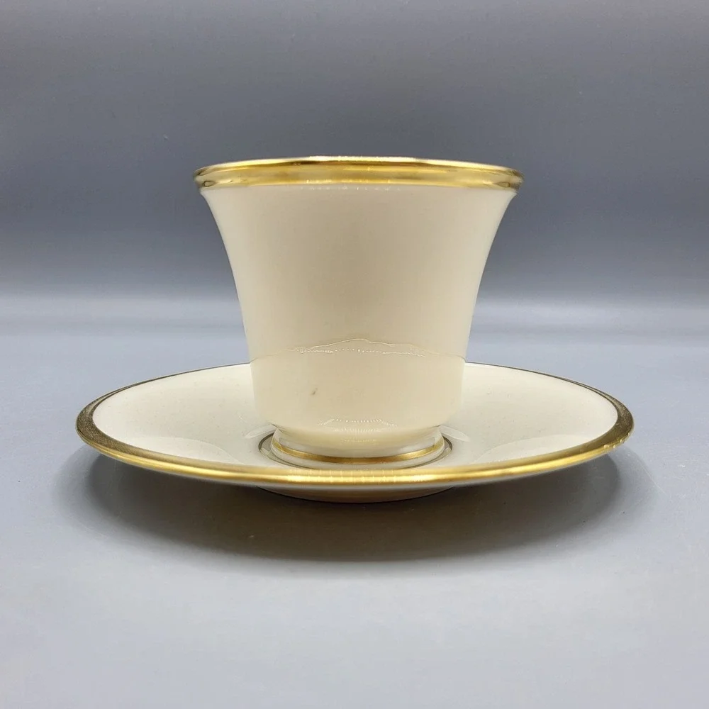 Vintage Lenox Eternal Dimension Collection Gold Trim Cup & Saucer Set